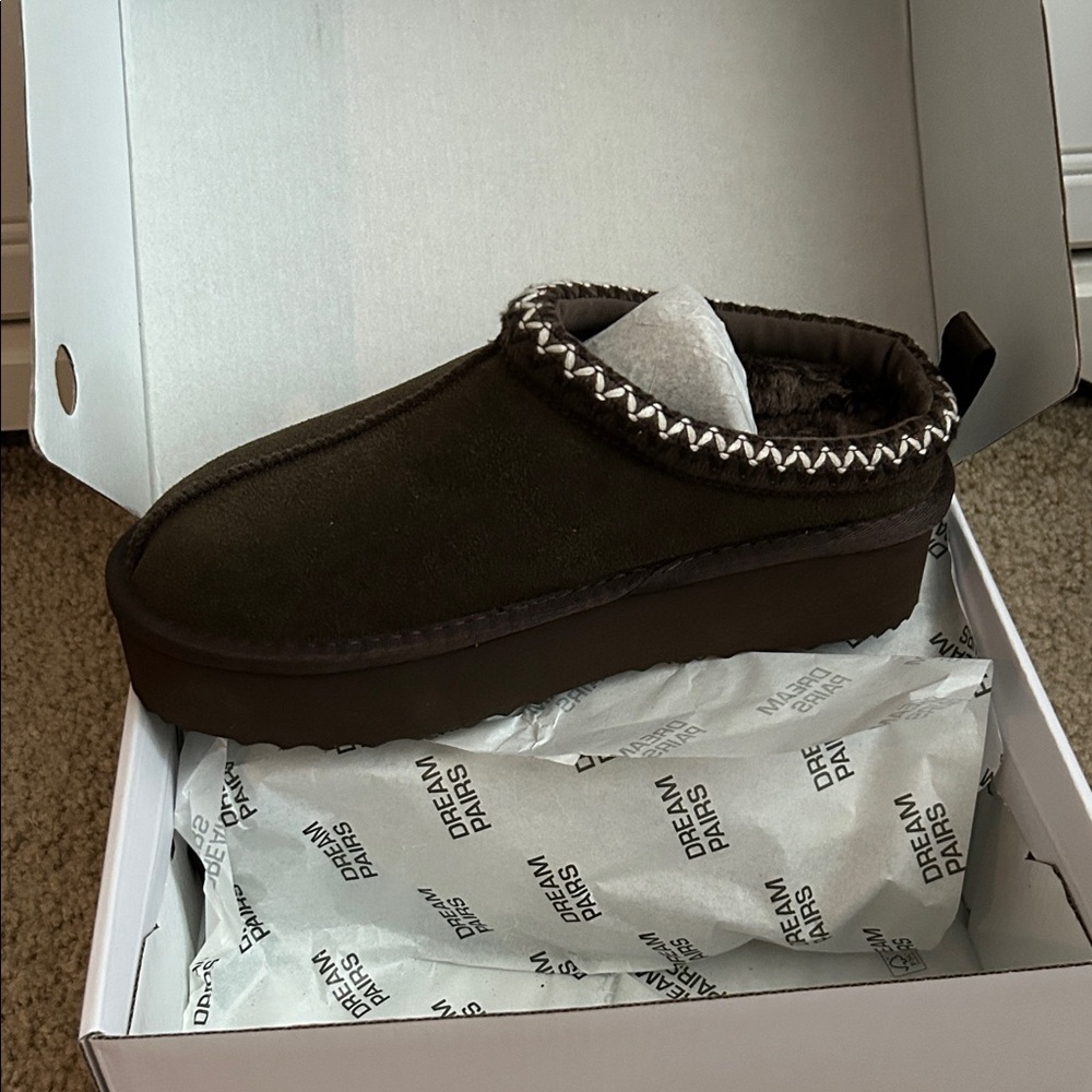Plush Lined Slip-On Clog - Dark Brown